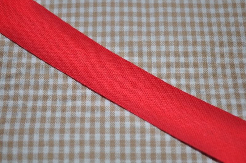 Schrägband gefalzt 20 mm rot