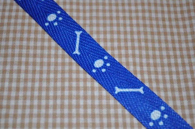 Gurtband 17 mm Tatzen/Knochen blau