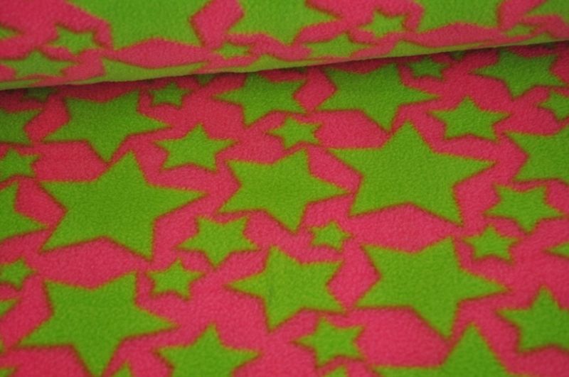 Fleece sterne pink/lime