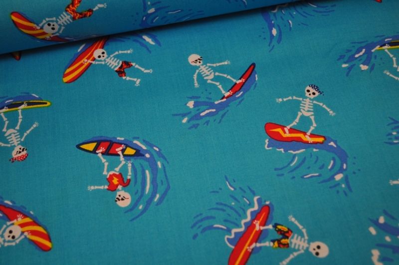 Timeless Treasures Skelett surf fun-c2660 