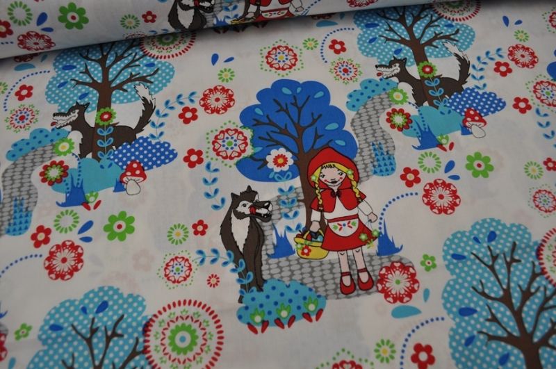 Baumwolle Rotkäppchen blau