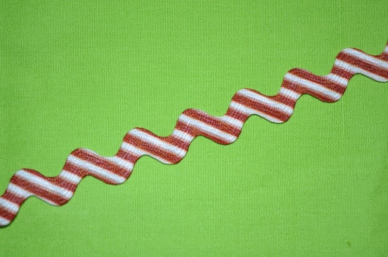 Zackenlitze 7mm mit Streifen braun