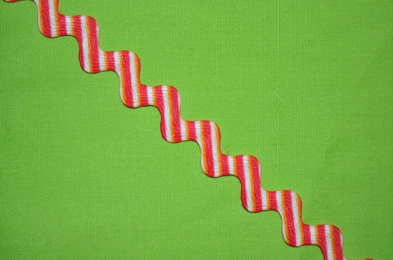 Zackenlitze 7mm mit Streifen rot