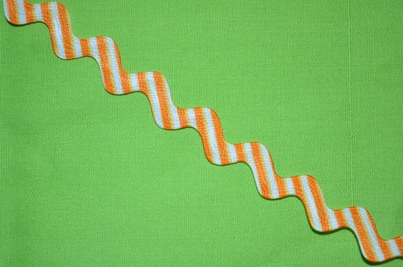 Zackenlitze 7mm mit Streifen orange