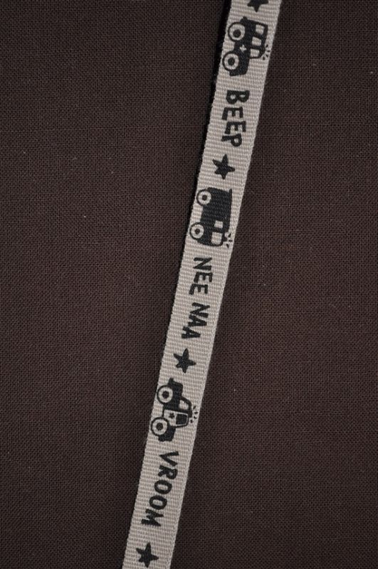 Ripsband Autos Beep/vroom sand