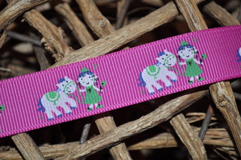 Ripsband Pferde pink