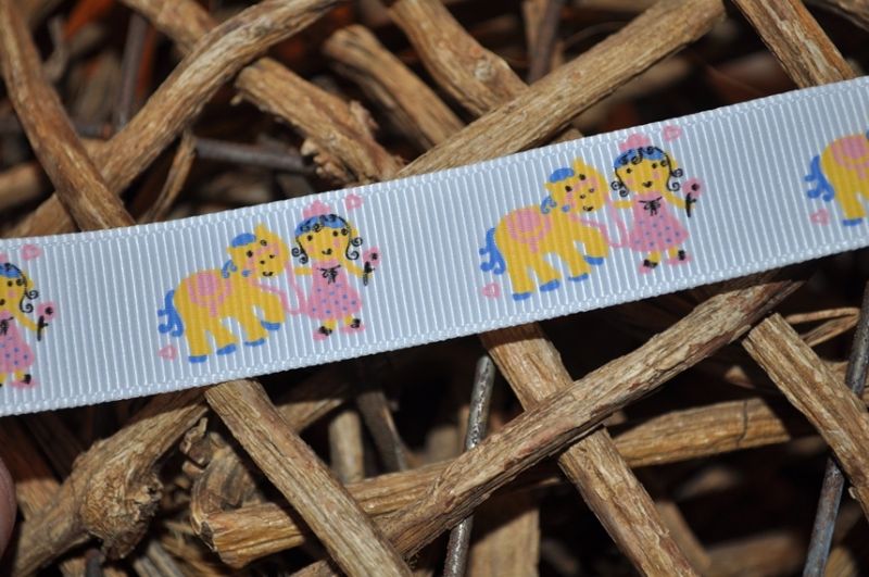 Ripsband Pferde weiß