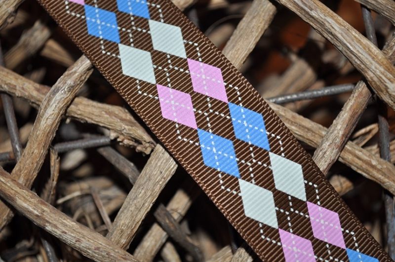 Ripsband Rauten breit braun
