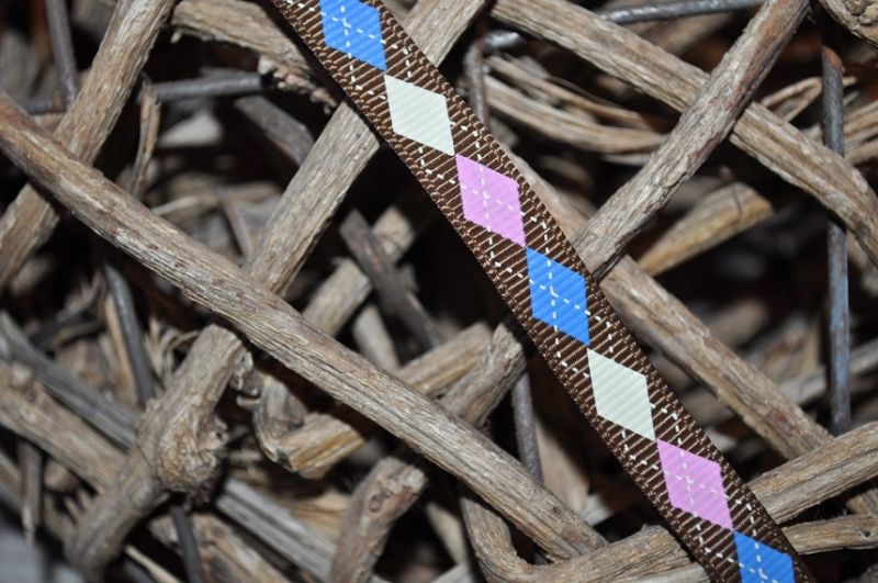 Ripsband Rauten schmal braun