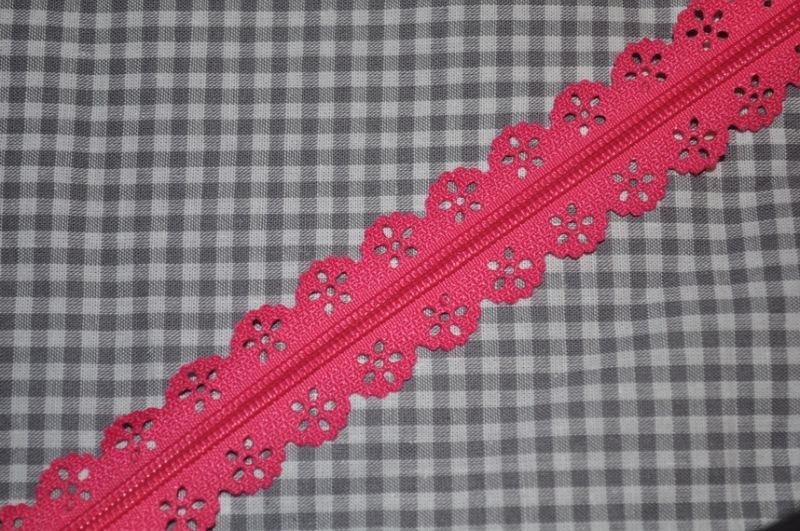Endlosreißverschluss Spitze 3 mm pink