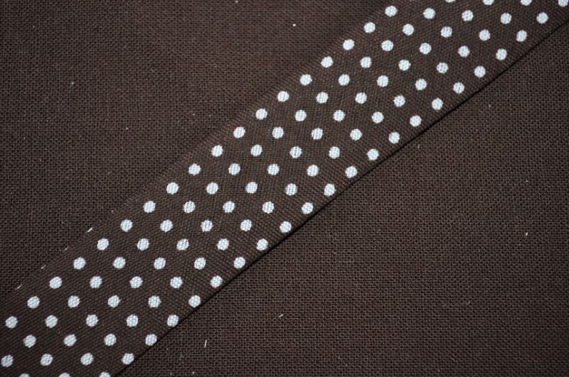 Schrägband Punkte Reihe dunkelbraun gefalzt