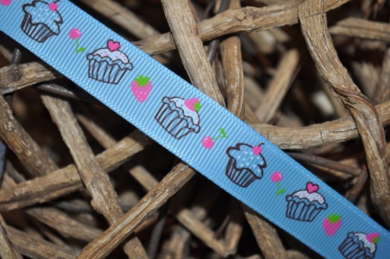 Ripsband *cupcakes* blau