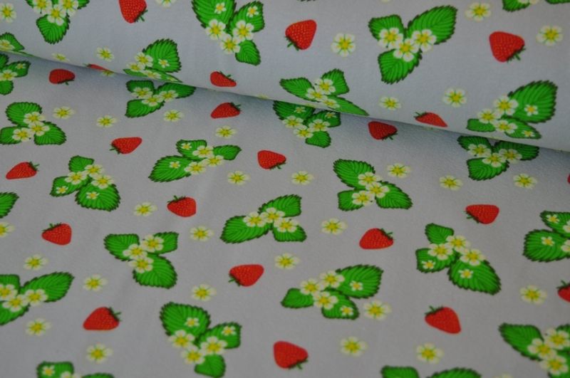 Jersey Dapper Erdbeeren klein hellgrau