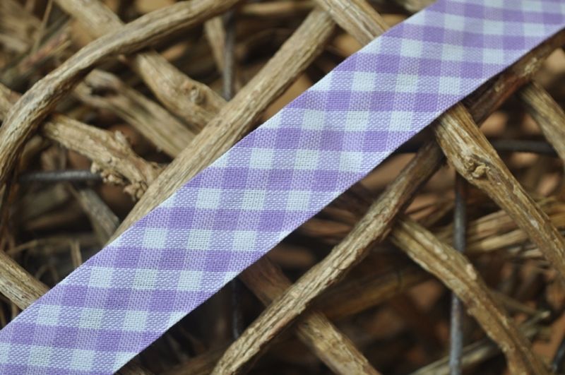 Schrägband maxi vichy karo gefalzt 18 mm flieder
