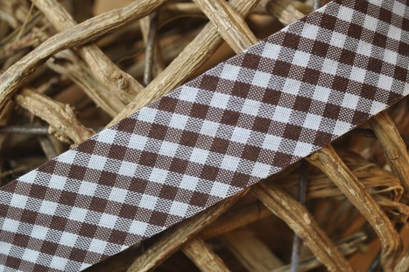 Schrägband maxi vichy karo gefalzt 30 mm dunkel...