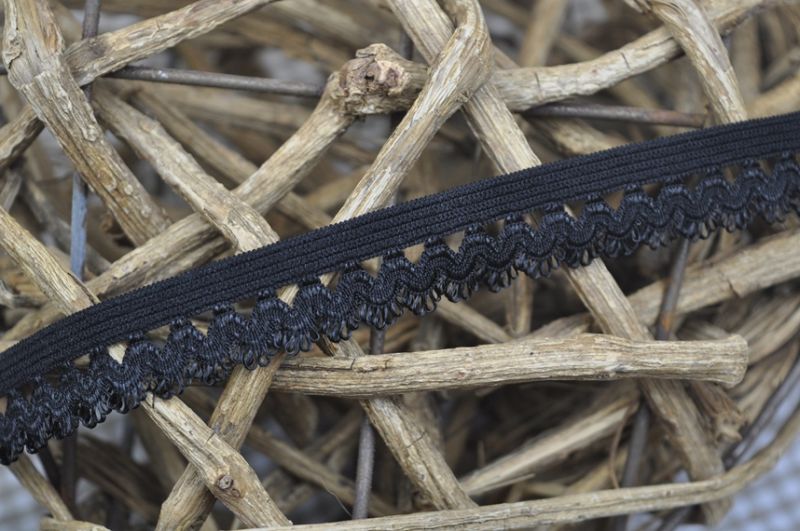 Unterwäschengummi/Rüschengummi 15mm schwarz 5