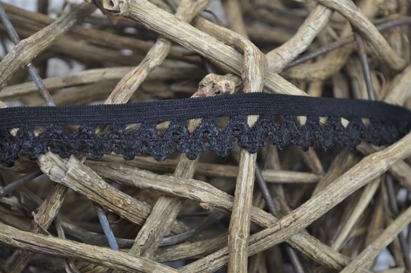 Unterwäschengummi/Rüschengummi 18mm schwarz 8