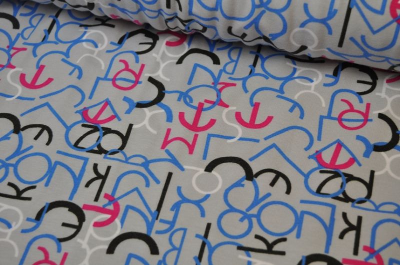 Jersey Buchstaben hellgrau