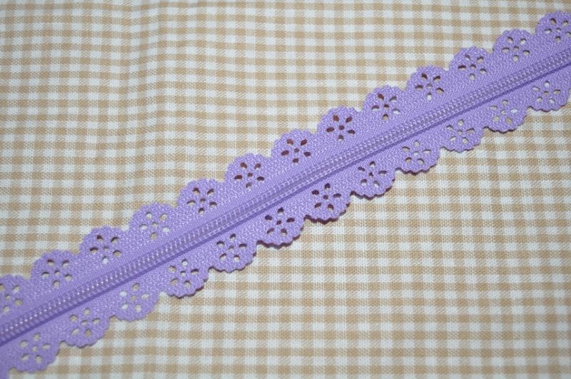 Endlosreißverschluss Spitze 3 mm Flieder