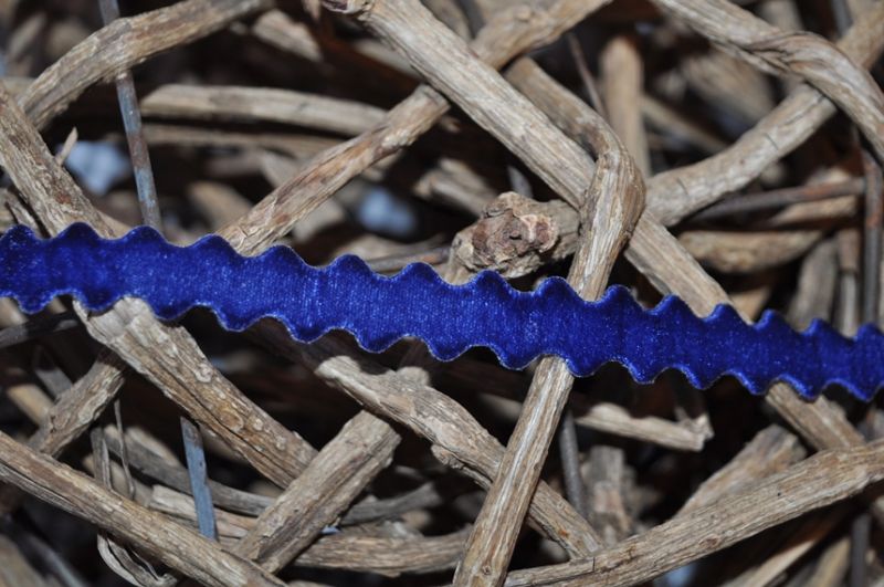 Samtband wellen 12mm royalblau