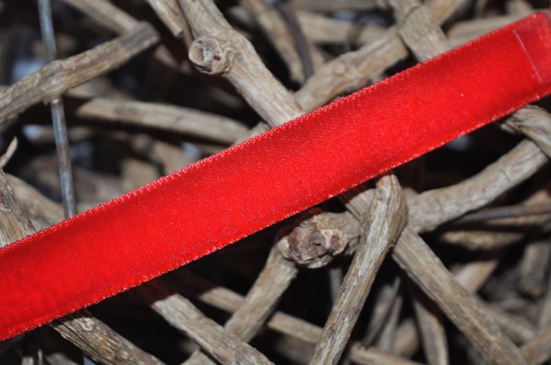 Samtband 16mm rot