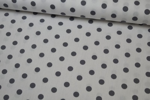 Baumwolle Big Dots by Poppy weiß/hellgrau