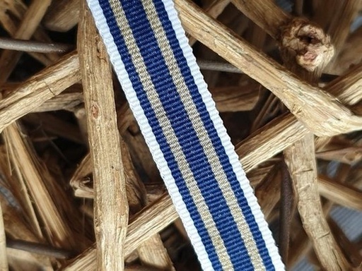 Ripsband weiß/navy/gold lurex 15mm