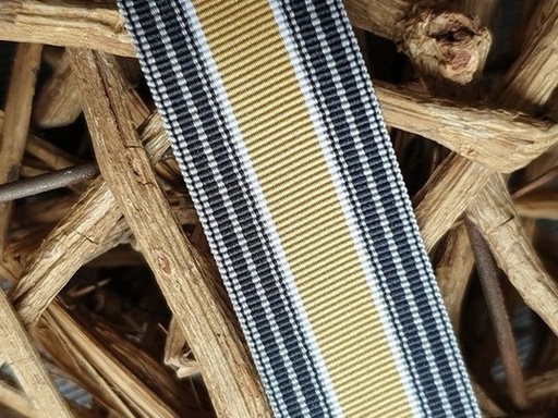 Ripsband schwarz/gold/grau 25mm
