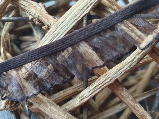 [440537.Dunkelbraun] Rüschengummi 18mm dunkelbraun