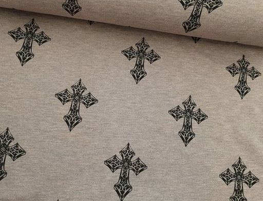 Wintersweat Kreuze altrosa melliert