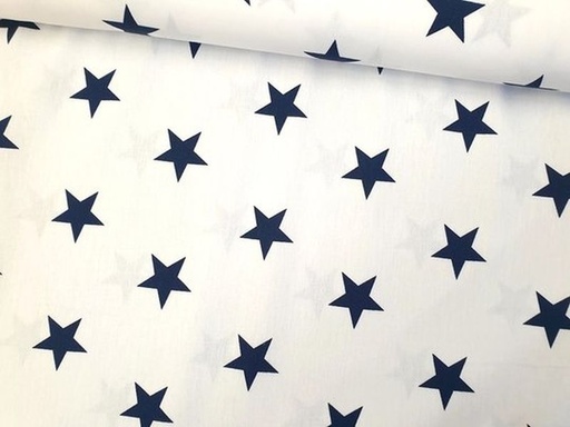 [4954.102] Baumwolle Stars by Poppy weiß/navy