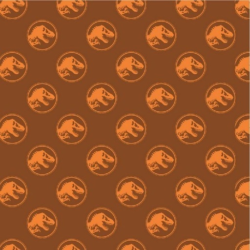 Baumwolle Jurassic Park Kreise Cognac