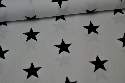 [4954.101] Baumwolle Stars by Poppy weiß/schwarz
