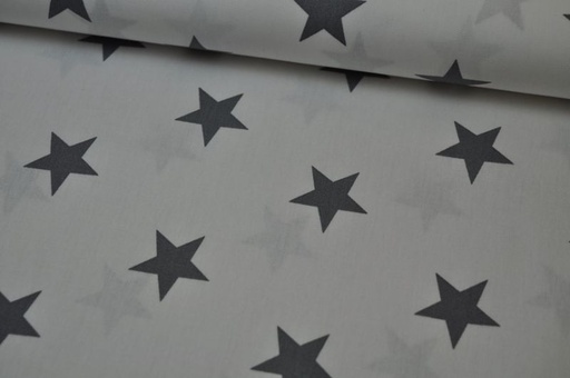 [4954.113] Baumwolle Stars by Poppy weiß/grau