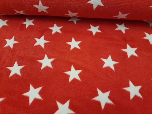 Mikrofleece Sterne rot/weiß
