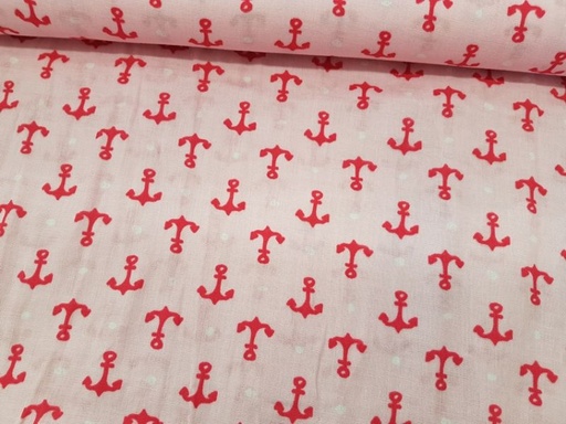 Double Gauze (Musselin) Anker rosa