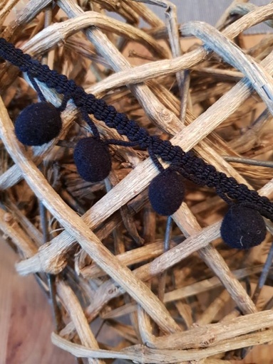 Pomponband uni schwarz fb. 11