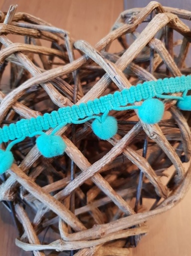 Pomponband uni grün fb. 20