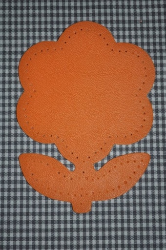 2 Leder (imitat) applikationen *blume* orange
