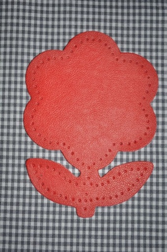 2 Leder (imitat) applikationen *blume* rot