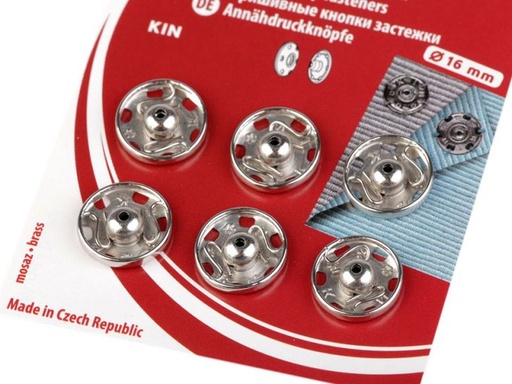 Druckknöpfe 16 mm silber