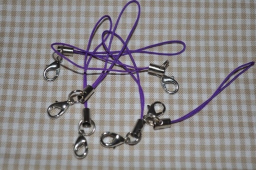 Handyanhänger mit Karabinerhaken lila