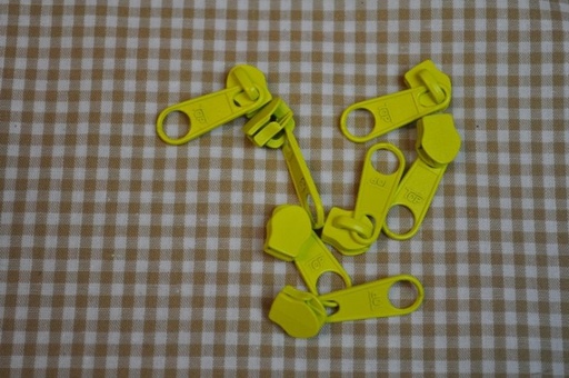 [70270.110] Schieber/Zipper 5 mm Reißverschluss Hellgelb