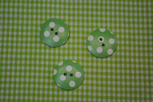 Holz Knopf Dots grün