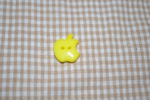 Knopf Bitten Apple mittel gelb 2cm