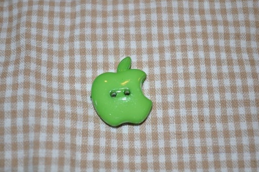 Knopf Bitten Apple groß grün 2,5cm