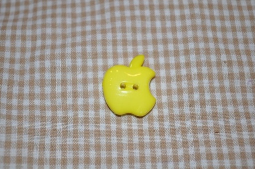 Knopf Bitten Apple groß gelb 2,5cm