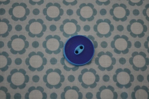 Knopf 2-farbig blau/türkis18mm