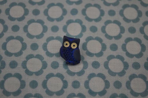 Knopf HouHou Eule blau