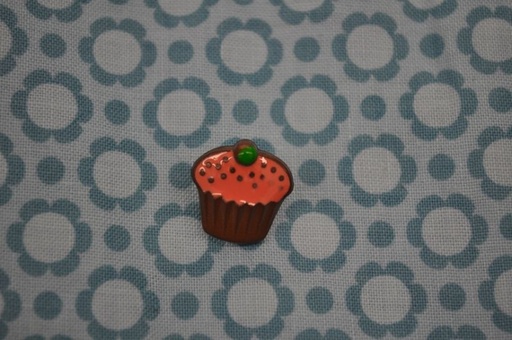 Knopf Cupcake braun